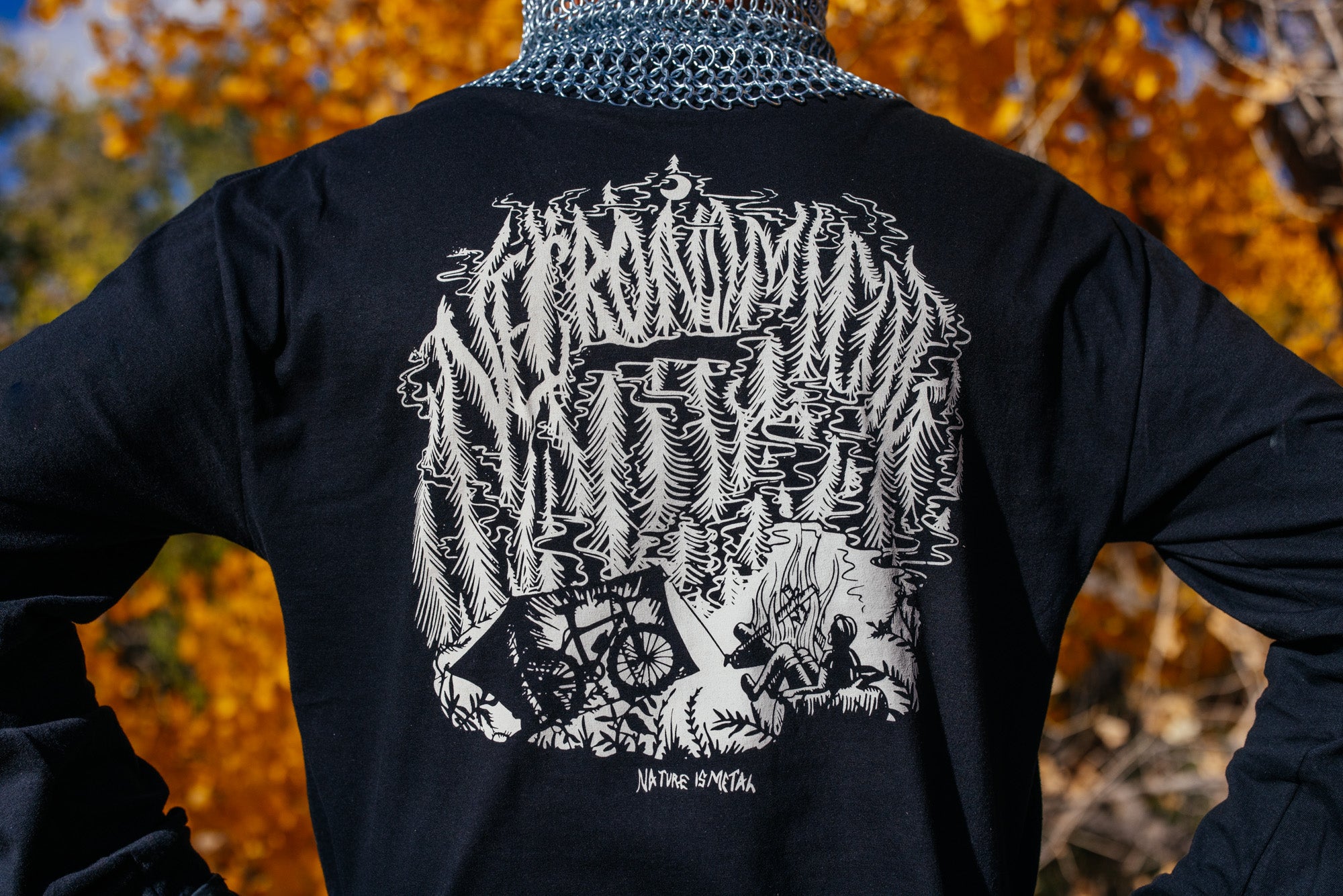 T-Shirt - Long Sleeve - Necronomicog Nature is Metal - Black